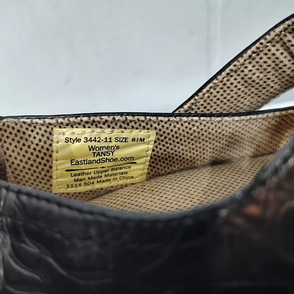 Eastland Tansy Embossed Leather Mary Jane Shoes Black Size 6.5 - Picture 5 of 7